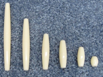 White Plastic Hairpipe: 2.0" (100/box) plastic beads