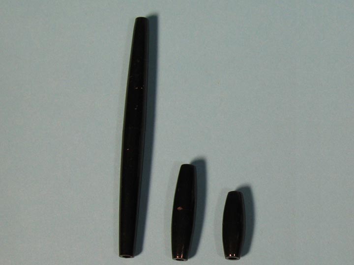 Black Plastic Hairpipe: 1.0" (100/box) plastic beads