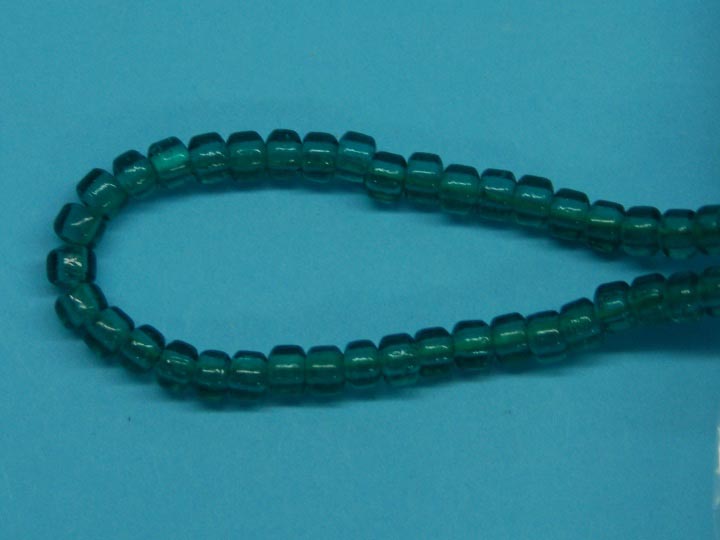 9mm Crow Beads: Translucent Teal (kg) glass beads
