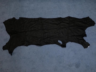 Buffalo Leather: Tannery Run Black: 3-3.5 oz  (sq ft) 