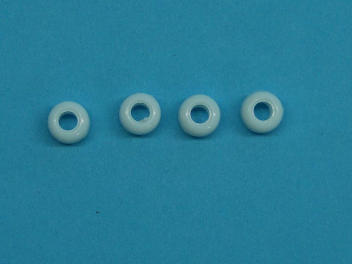 9mm Plastic Crow Beads: White Opaque (1000/bag) plastic beads