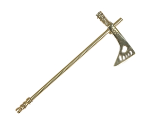 Mini Tomahawk Pipe: Brass with Bear Paw Design 