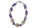Cowrie Shell and Purple Puka Chips Anklet - 269-AP02P-AS (Y2I)