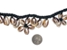 Cowrie Shell Dangling Flower Belt with Black Thread - 269-BE01B-AS (Y1X)