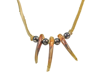 Real Iroquois Badger Claw Necklace: 3-Claw: Gallery Item 