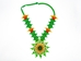 Colombian Beaded 3D Flower Necklace: Gallery Item - 1246-N02-G6133 (Y2K)