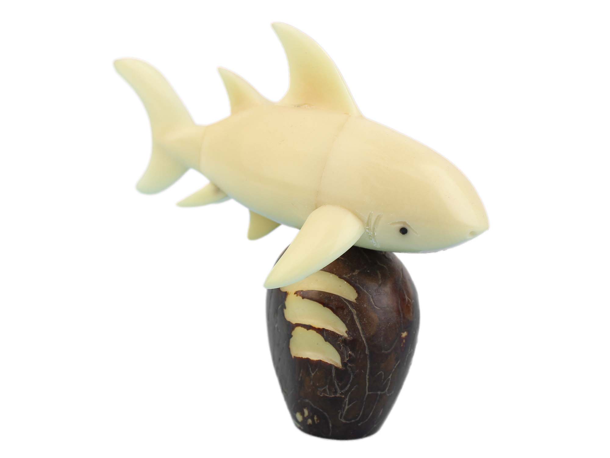 Tagua Nut Carving: Great White Shark 