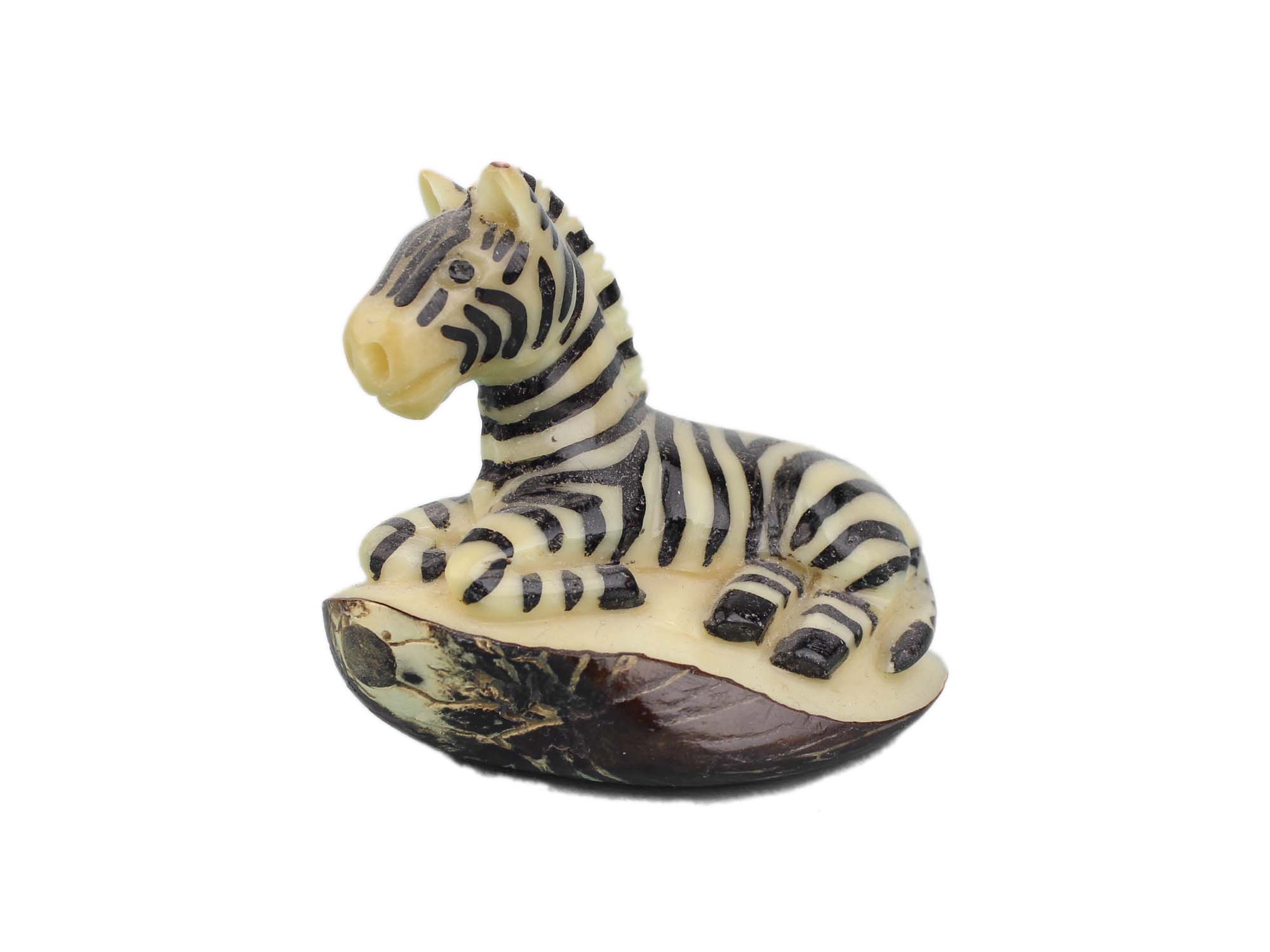 Tagua Nut Carving: Zebra 