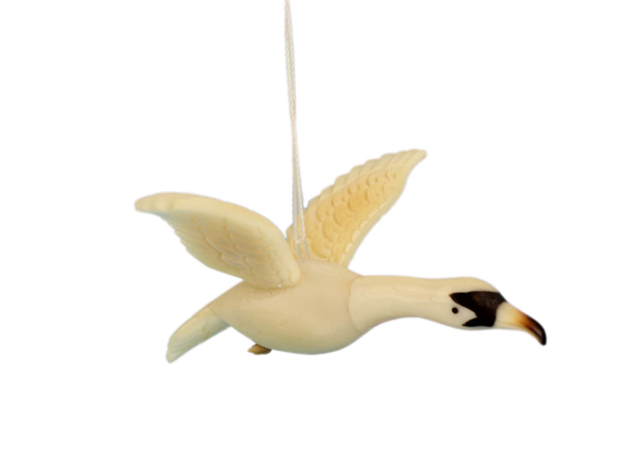 Tagua Nut Carving: Swan (hanging) 