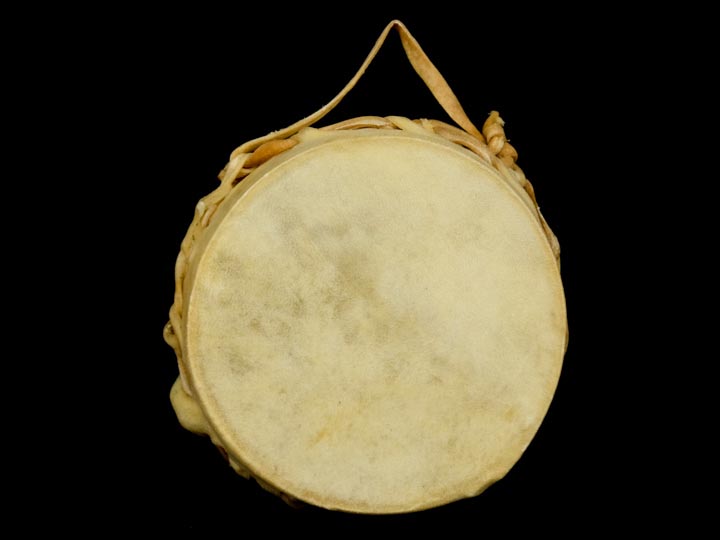 Round Rawhide Drum: 4" tarahumara drums
