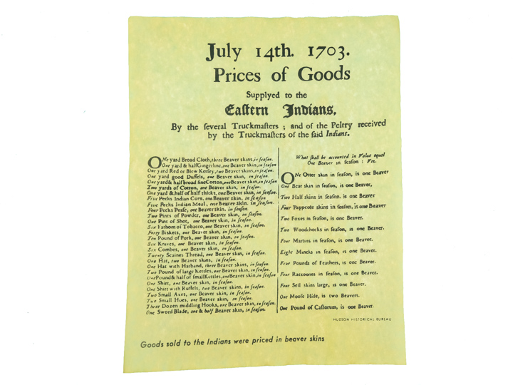 Prices of Goods Supplied to Eastern Indians Parchment 