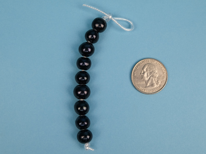 Big-Hole Pearl 3&quot; Strand: AAA-: Black: 10mm - 1262-027BK (S)