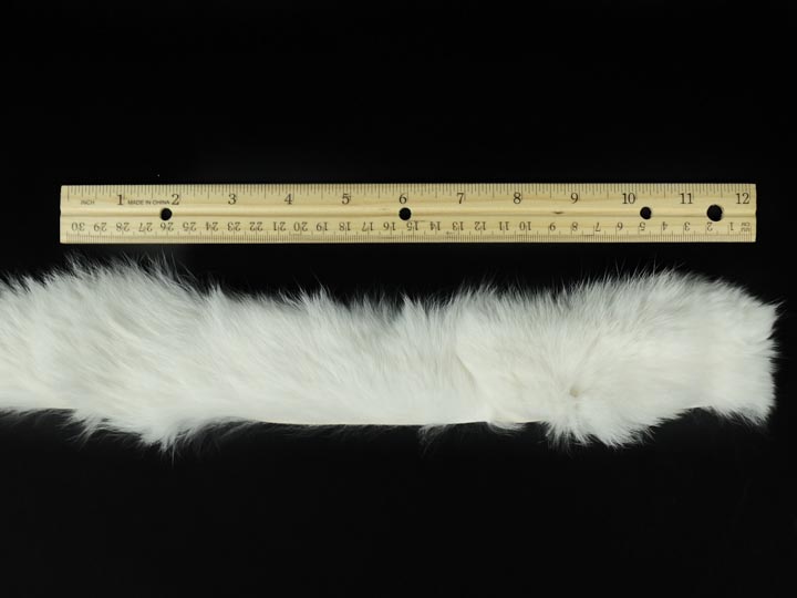 1.5" White Czech Rabbit Fur Strip (ft) 