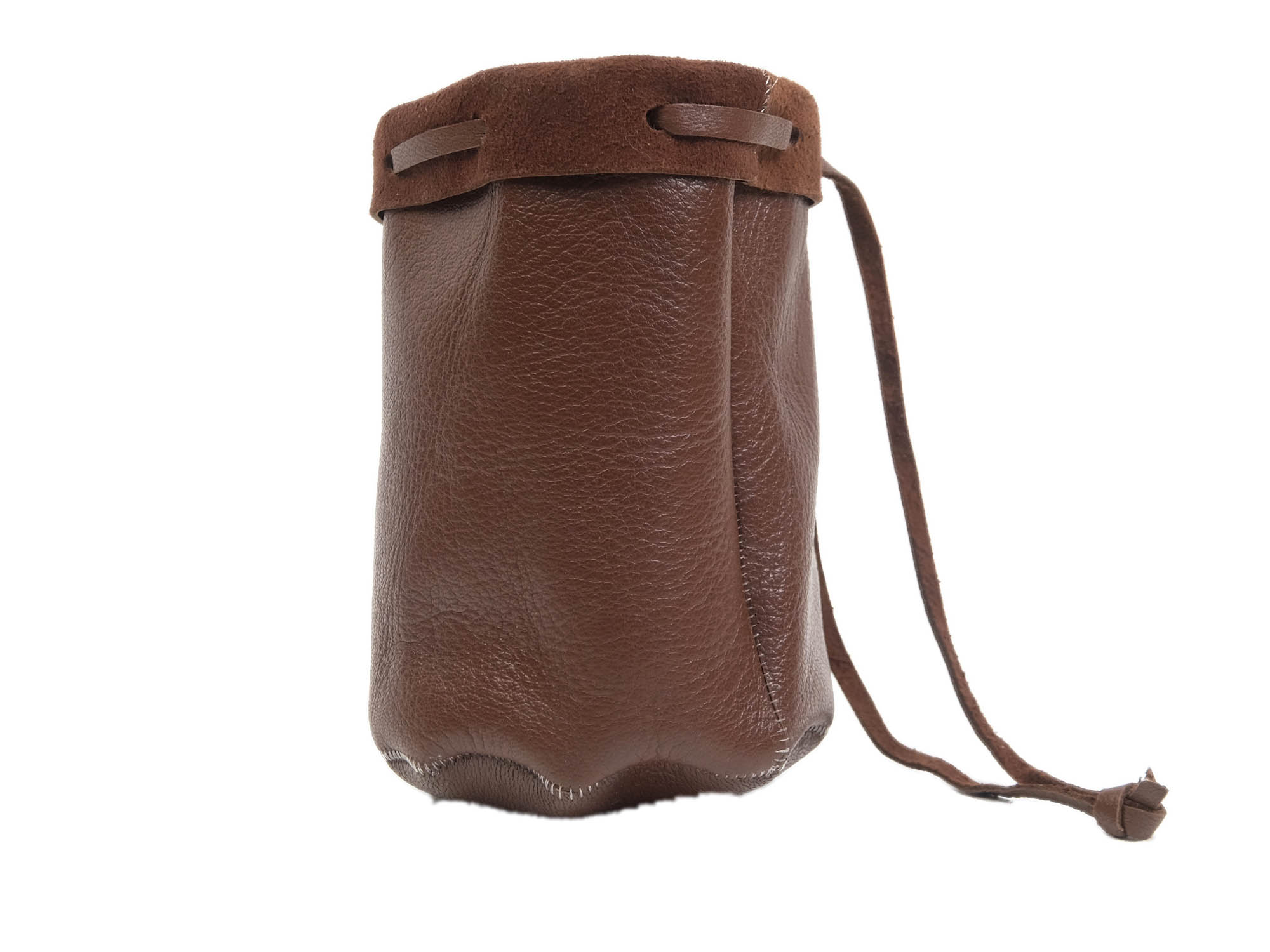 Dark Brown Leather Bullet Bag 