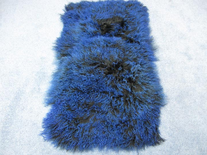 Dyed Tibet Lamb Plate: Black with Blue Tips - 167-C001 (L14)