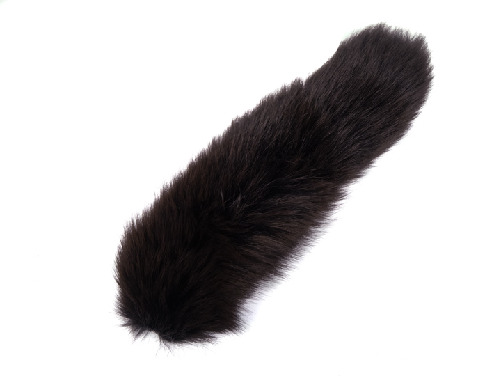 Dyed Blue Fox Tail (~15&quot;): Dark Brown - 18-05-BR (L11)