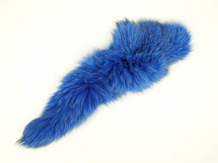 Dyed Fox Tail: Electric Blue 