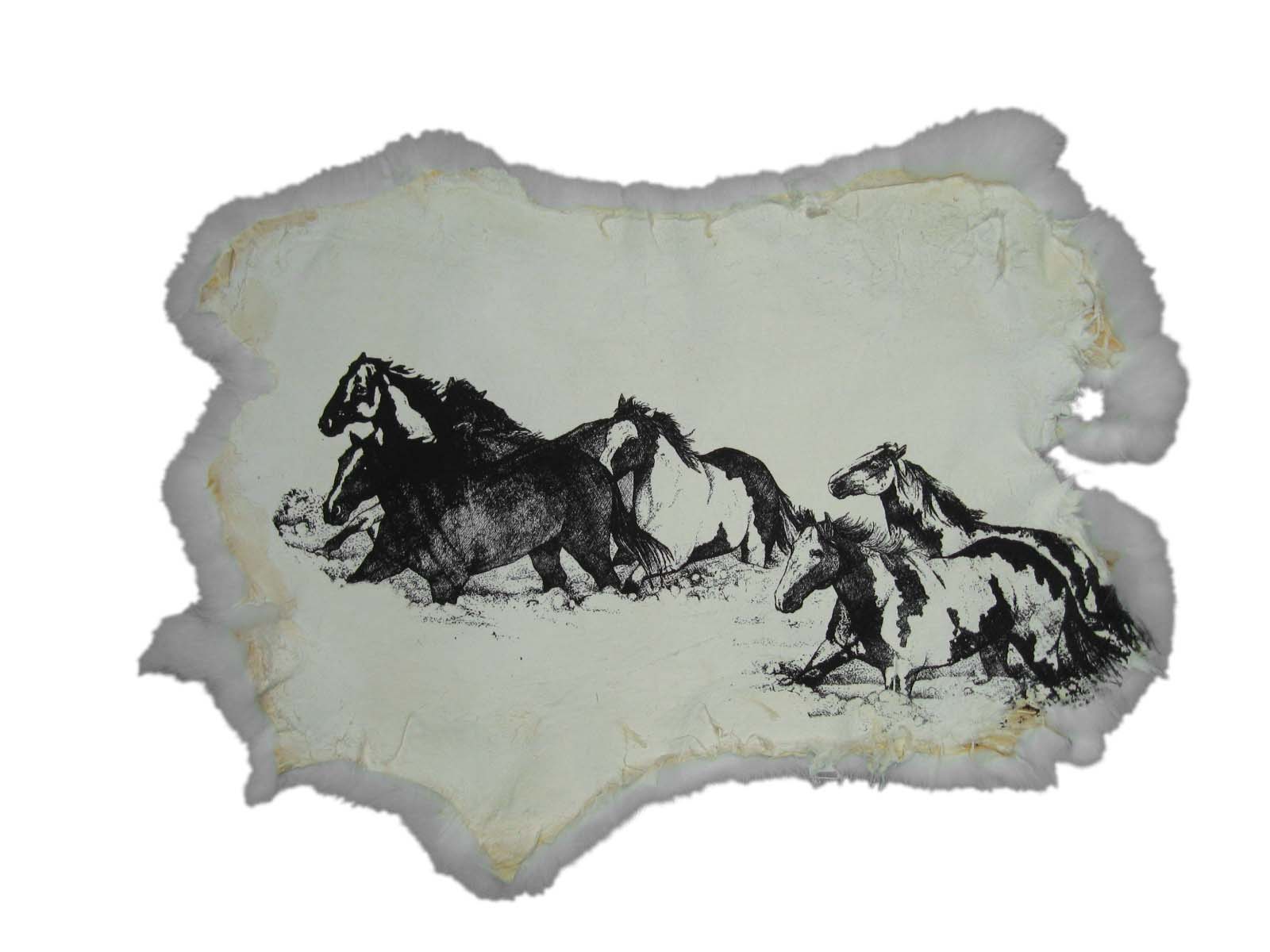 Printed Rabbit Skin: Horses 
