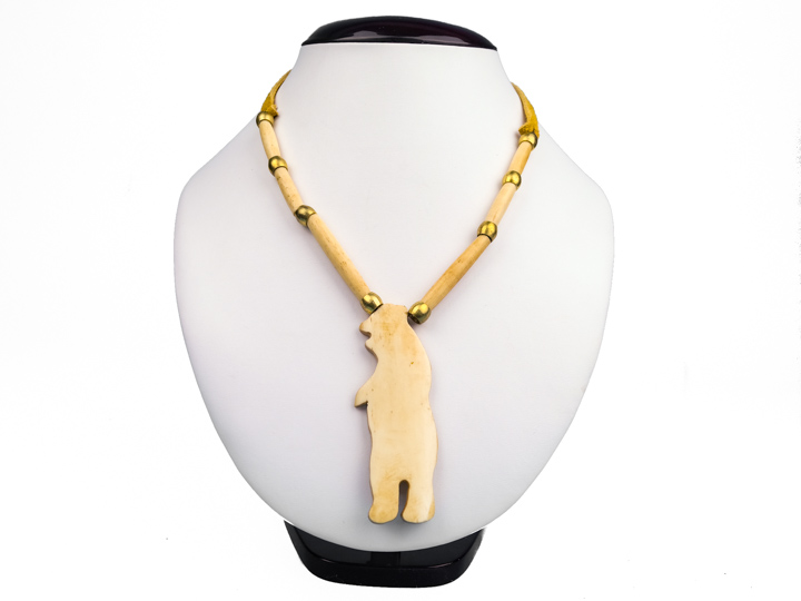 Iroquois Bone Bear Necklace 
