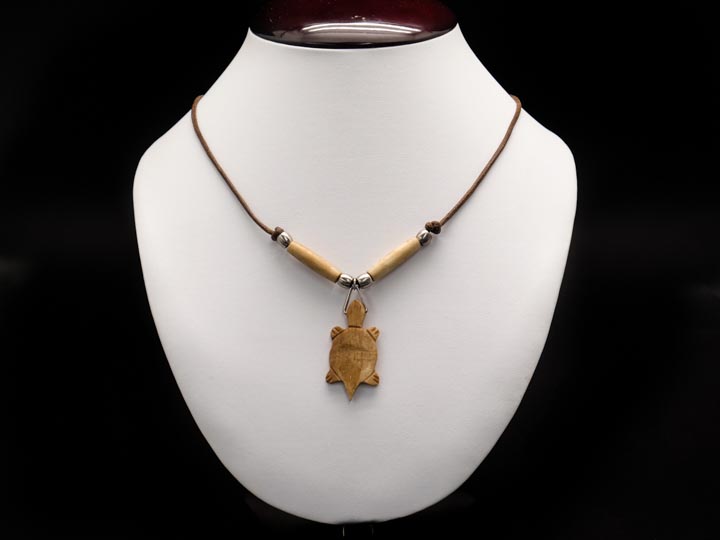 Iroquois Mini Bone Turtle Necklace 