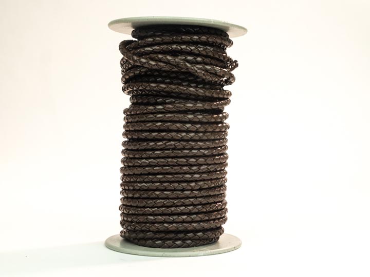 Round Braided Cord 5mm x 25 yard: Chocolate Brown 