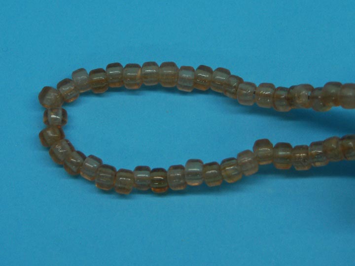 9mm Crow Beads: Translucent Brown (kg) glass beads