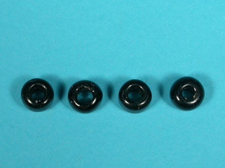 9mm Crow Beads: Opaque Black (kg) glass beads
