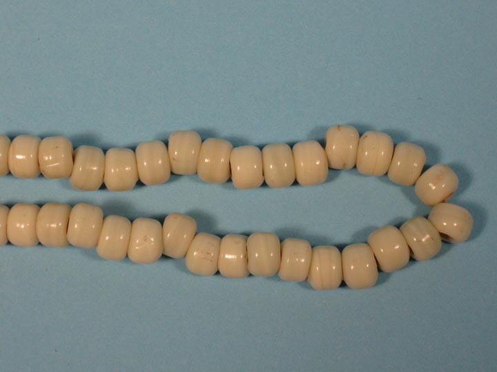 9mm Crow Beads: Opaque Off White (kg) glass beads