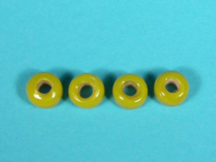 9mm Crow Beads: Opaque Yellow (kg) glass beads