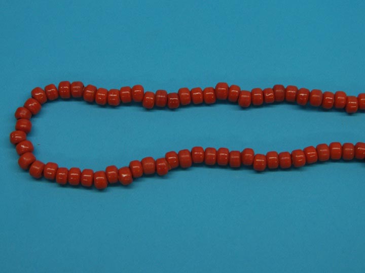 9mm Crow Beads: Opaque Orange (kg) glass beads
