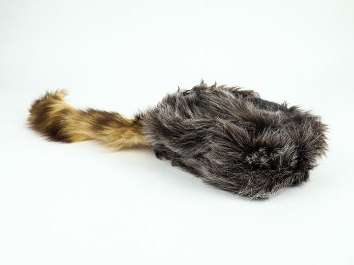 Imitation Davy Crockett Hat With Real Tail (Crystal) imitation davy crockett hats, fake davy crockett hats, reproduction davy crocket hats, fake raccoon fur hats, faux fur hats 