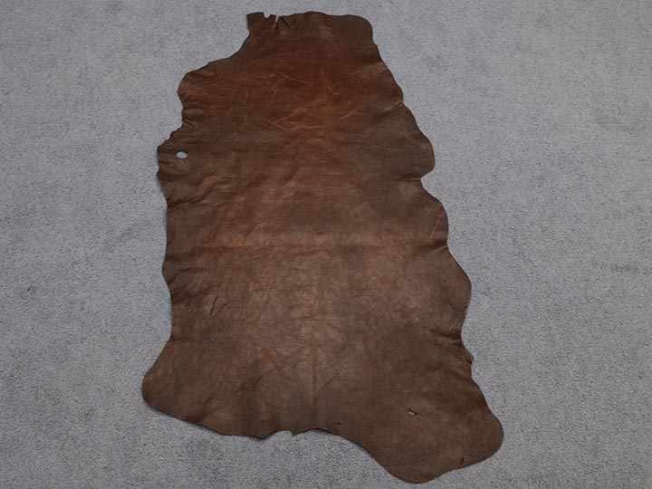 Distressed Goat Leather: Full Grain: Natural (sq ft) 