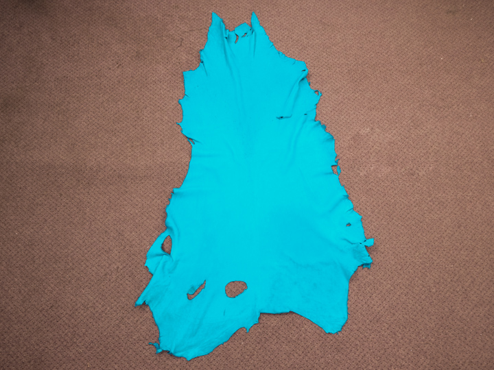 Deerskin Leather: #1/#2: Turquoise (sq ft) 
