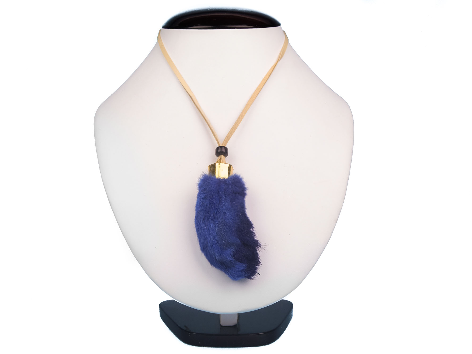 Dyed 1-Rabbit Foot Necklace 