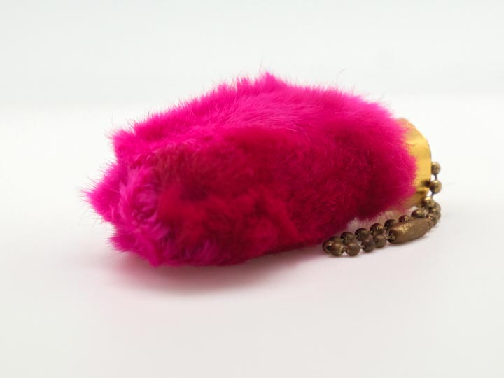 Dyed Rabbit Foot Keychain: Pink - 42-02PK (L9)