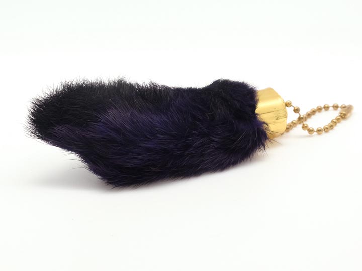 Dyed Rabbit Foot Keychain: Purple - 42-02PP (L9)