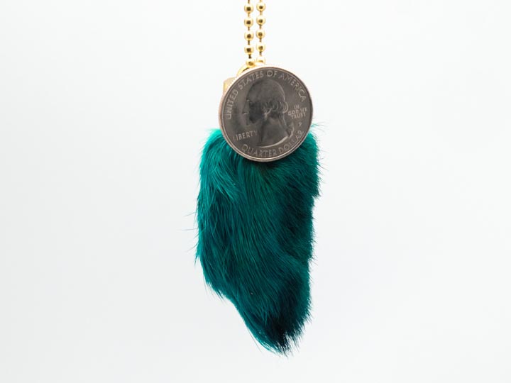 Dyed Rabbit Foot Keychain: Teal Green - 42-02TG (L9)