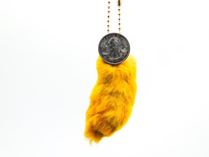 Dyed Rabbit Foot Keychain: Yellow - 42-02YL (L9)