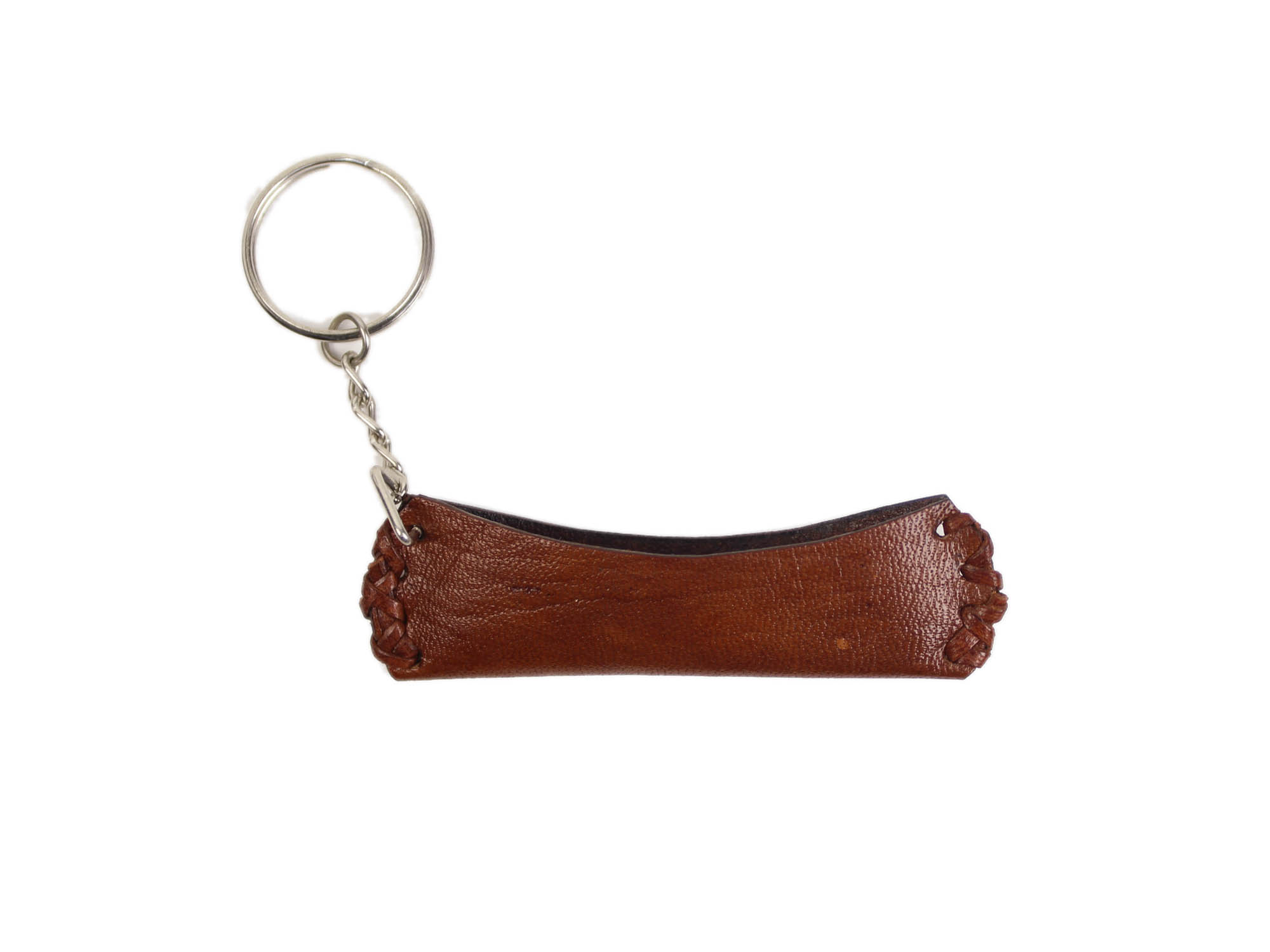 Leather Canoe Keychain 