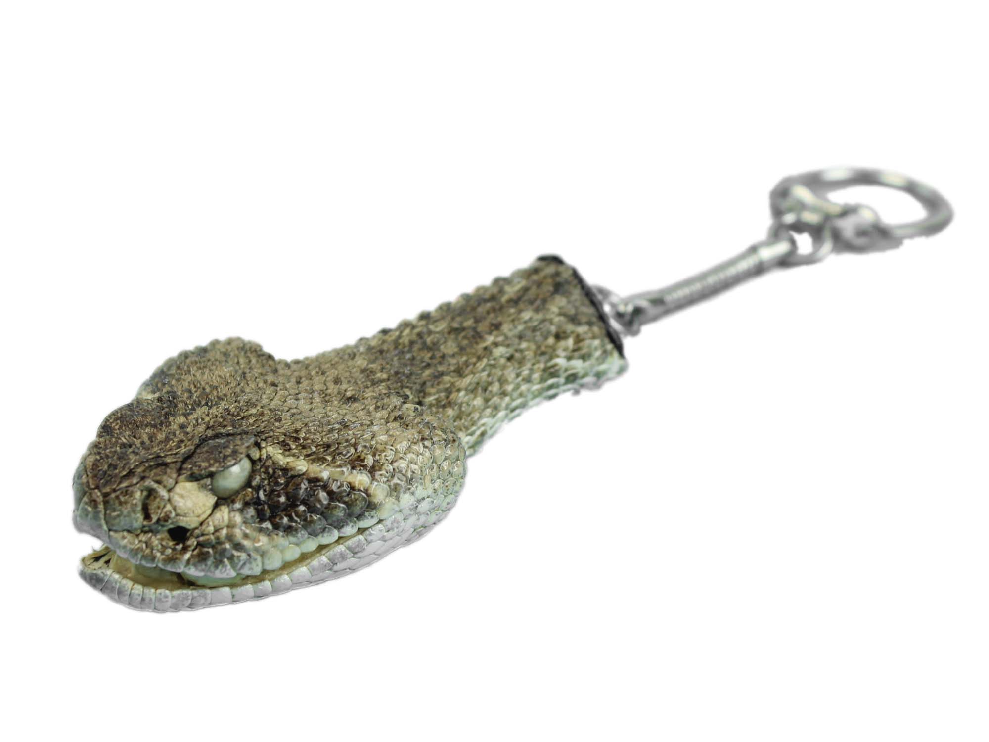 Rattlesnake Head Keychain: Mouth Closed 