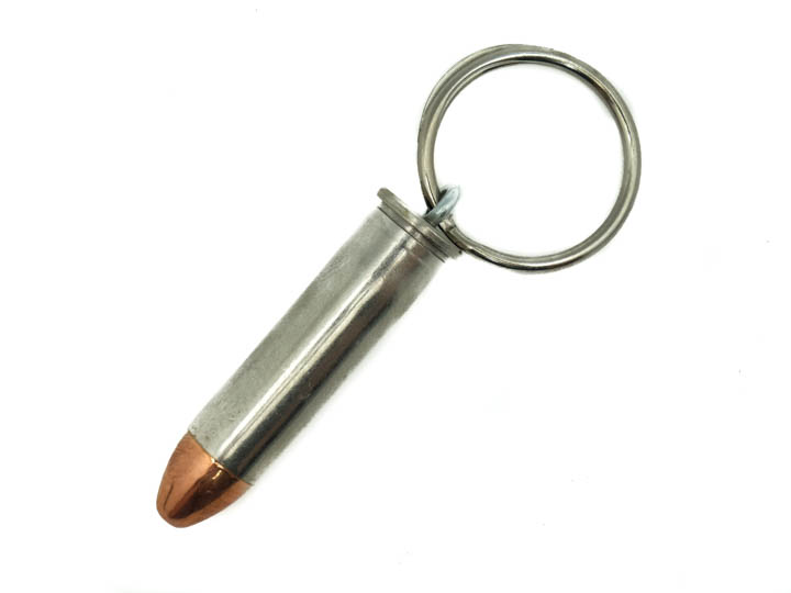 Bullet Keychain: 357 Mag Nickel 