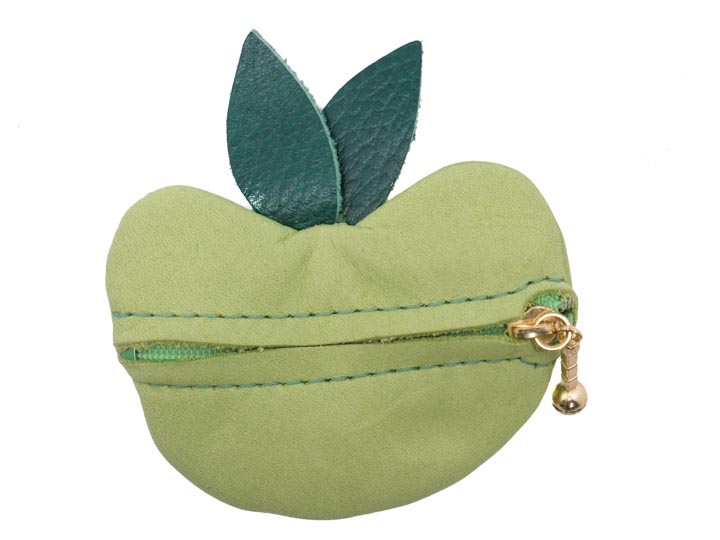 Deerskin Apple Change Purse: Green 