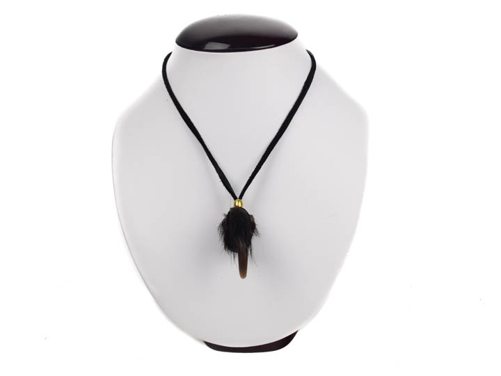 Real Hair-On Black Bear 1-Claw Necklace 