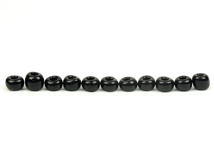 2/0 Seedbead Opaque Black (500 g bag) glass beads