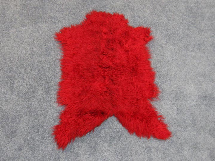 Dyed Angora Goatskin: #2: Small: Red: Assorted 