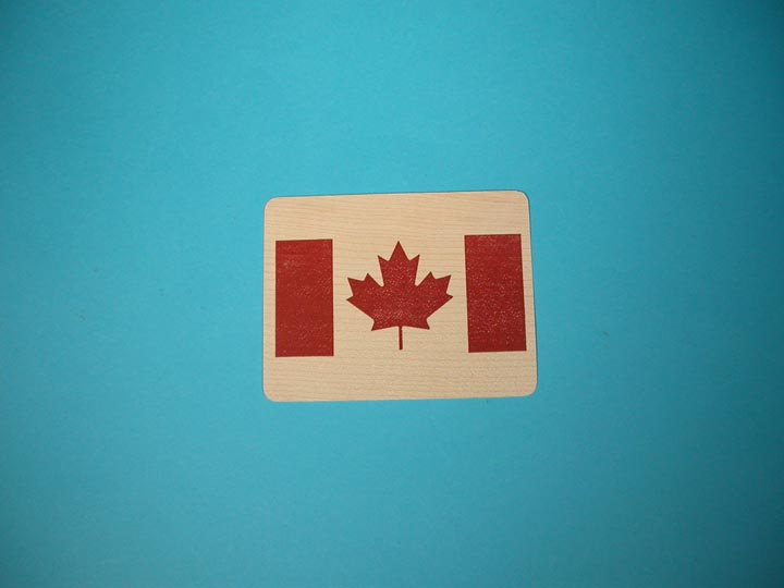 Canadian Flag Wooden Postcard 