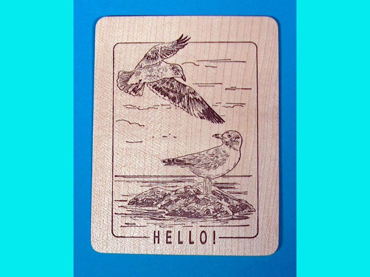 Hello! Wooden Postcard 