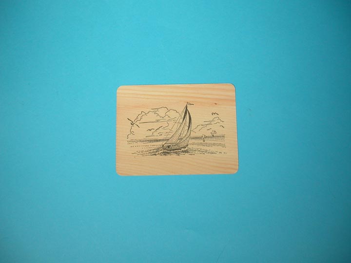 Sailboat Wooden Postcard 
