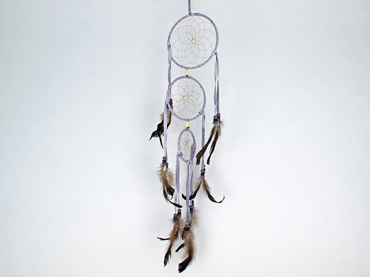 Navajo 5"/4"/3" Triplet Dreamcatcher with Glass Beads 
