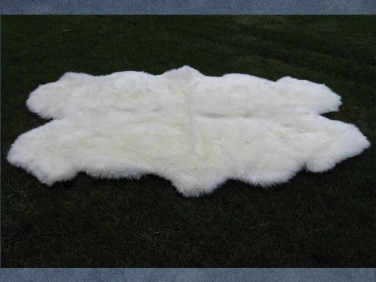 Australian Sheepskin Quarto Rug: ~71" x 41": Ivory (Natural White) 